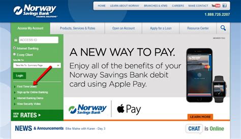 norway savings bank online login page